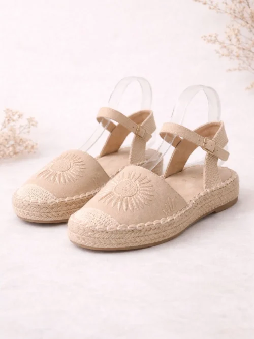 Alpargata Beige Bordadas con Pulsera
