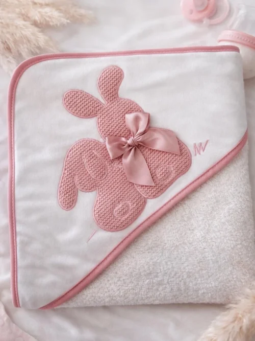 Toalla bebé conejo - Rosa