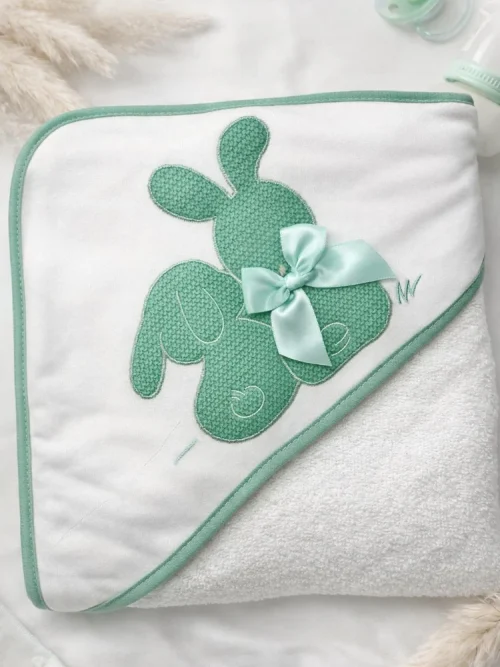 Toalla bebé conejo - Verde