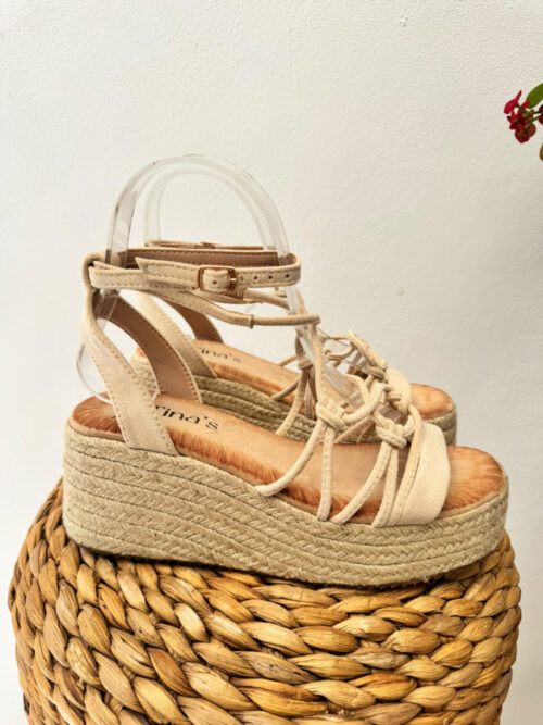 Sandalia de Cuña Ibiza Beige